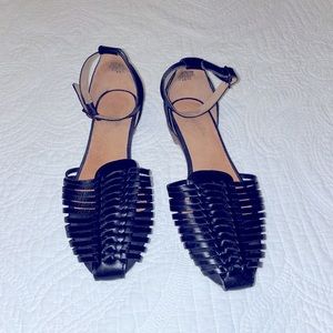 Size 8.5 Seychelles black ankle strap espadrille